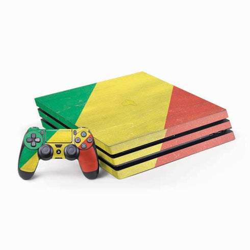 Republic of the Congo Flag Distressed PlayStation PS4 Skins